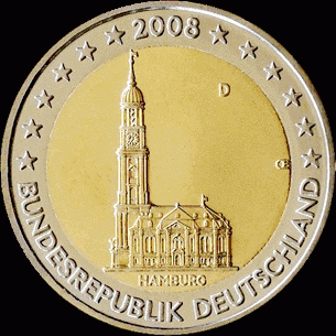 Duitsland 2 euro 2008 Hamburg: St. Michaelskerk UNC